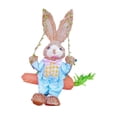 thumbnail image 1 of AURIGATE Easter Bunny on Swing Hanging Decor, 13.77in Wooden Swing Bunny Ornament, Plush Rabbit with Carrot Accents for Easter Tree, Porch, Home Decor & Spring Celebrations, 1 of 6