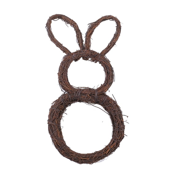AURIGATE Easter Bunny Twig Wreath, Rustic Rabbit Shaped Wreath with Hanging Loop, Spring Front Door Decor for Home & Easter