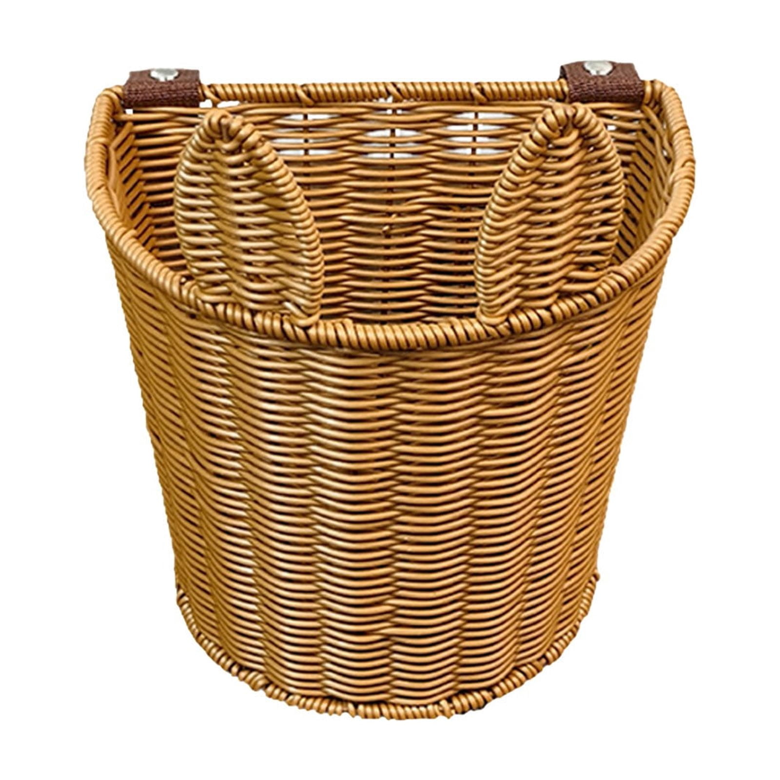 AURIGATE Easter Bunny Woven Plastic Basket, 7.87x10.63in Rattan-Style Easter Basket with Handles for Holiday Party Home Decor