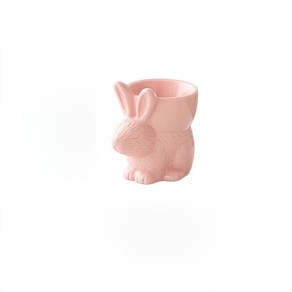 AURIGATE Easter Ceramic Bunny Egg Cups, 2.8×2.6in Spring Tabletop Decor for Easter Brunch & Breakfast Celebrations