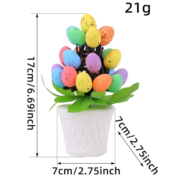 AURIGATE Easter Egg Tree Tabletop Decor, Mini Egg Topiary with Colorful Speckled Eggs in White Pot, Spring Holiday Centerpiece for Easter Celebrations