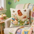 thumbnail image 1 of AURIGATE Easter Embroidered Animal Pattern Pillowcase, 17.72in Decorative Throw Pillow Cover, Festive Spring Easter Home Sofa Couch Decor, 1 of 6