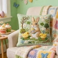 thumbnail image 1 of AURIGATE Easter Embroidered Animal Pattern Pillowcase, 17.72in Decorative Throw Pillow Cover, Festive Spring Easter Home Sofa Couch Decor, 1 of 6