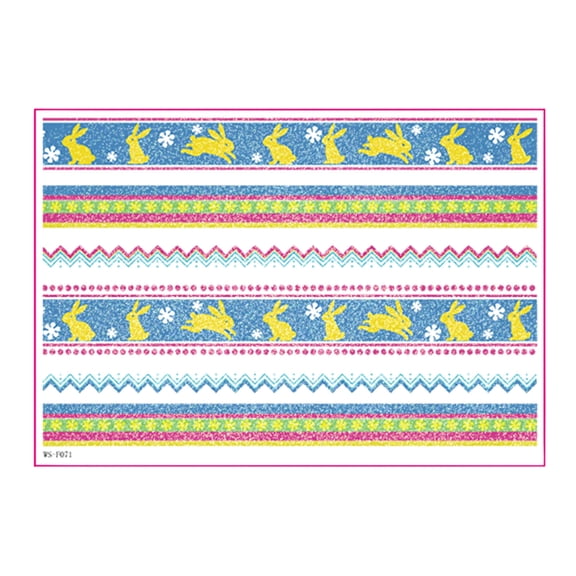 AURIGATE Easter Glitter Egg Sticker, Bunny Chick Easter Pattern Self-Adhesive Shiny Decals, DIY Craft Stickers for Easter Party Decor, Egg Painting