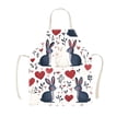 thumbnail image 1 of AURIGATE Easter Themed Kitchen Apron 21.5x26.5in Polyester Cooking Apron with Bunny Egg Floral Patterns for Spring Holiday Baking & Party Decor, 1 of 6