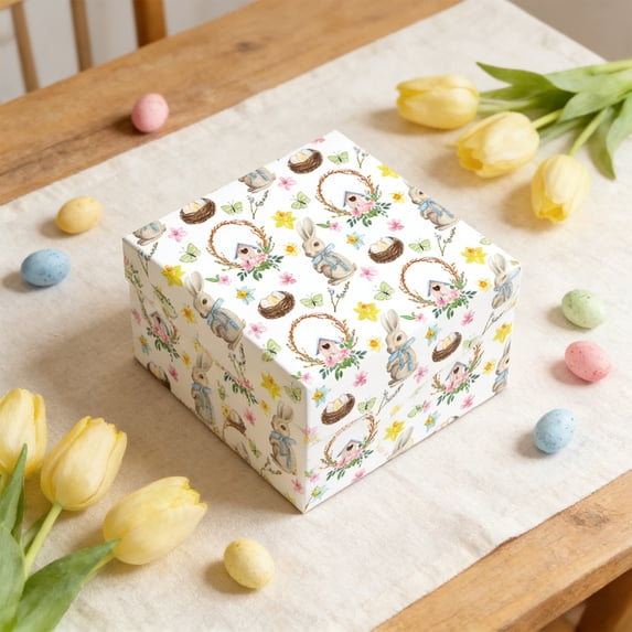 AURIGATE Easter Wrapping Paper Roll (4 Unique Designs), Premium Durable Gift Wrap, Spring Easter Gift Packaging & Decorative Paper
