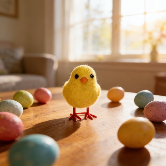 AURIGATE Easter Yellow Chick Figurine Set (6-Piece), 1.181.57in Plastic Fluffy Chick Decor, Spring/Easter Tabletop & Egg Hunt Accents