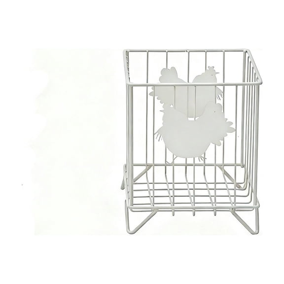 AURIGATE Farmhouse Chicken Wire Egg Storage Basket, 5.31x6.3in Rust-Proof Iron Kitchen Organizer for Eggs Snacks Candy Home Decor
