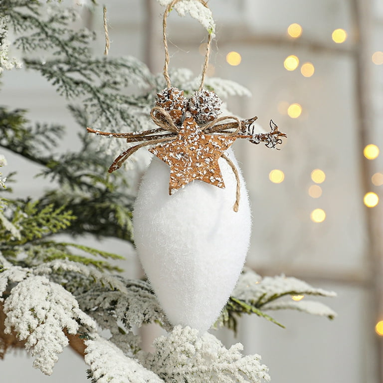 AURIGATE Foam Christmas Ball Ornament White Snowflakes Bell Glitter Tree  Ornaments Large Hanging Xmas for Wedding Home Tabletop 