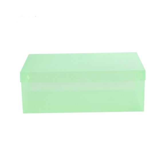 AURIGATE Foldable Shoe Box with Flip Door Stackable Plastic Storage Box for Sneakers Flats Heels Closet Organization Entryway Display and Space Saving