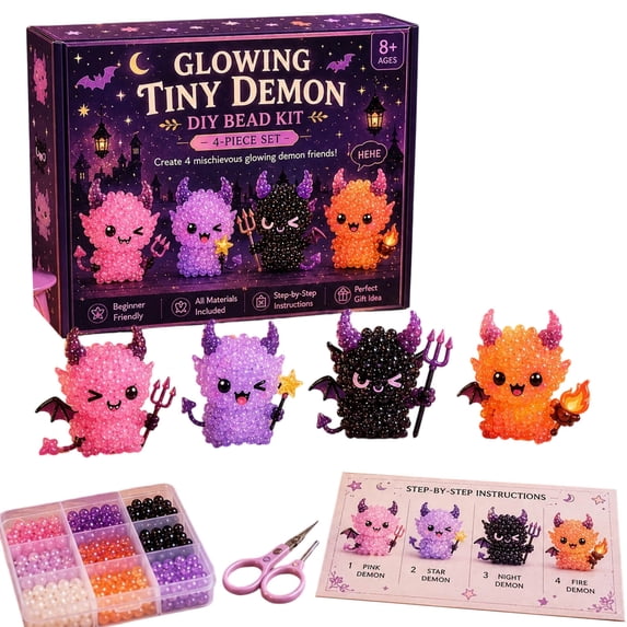 AURIGATE Glow in Dark DIY Bead Kit, 7.87x4.72 inch Luminous Spirit Crafts Set for Jewelry Making Halloween Gift Activity