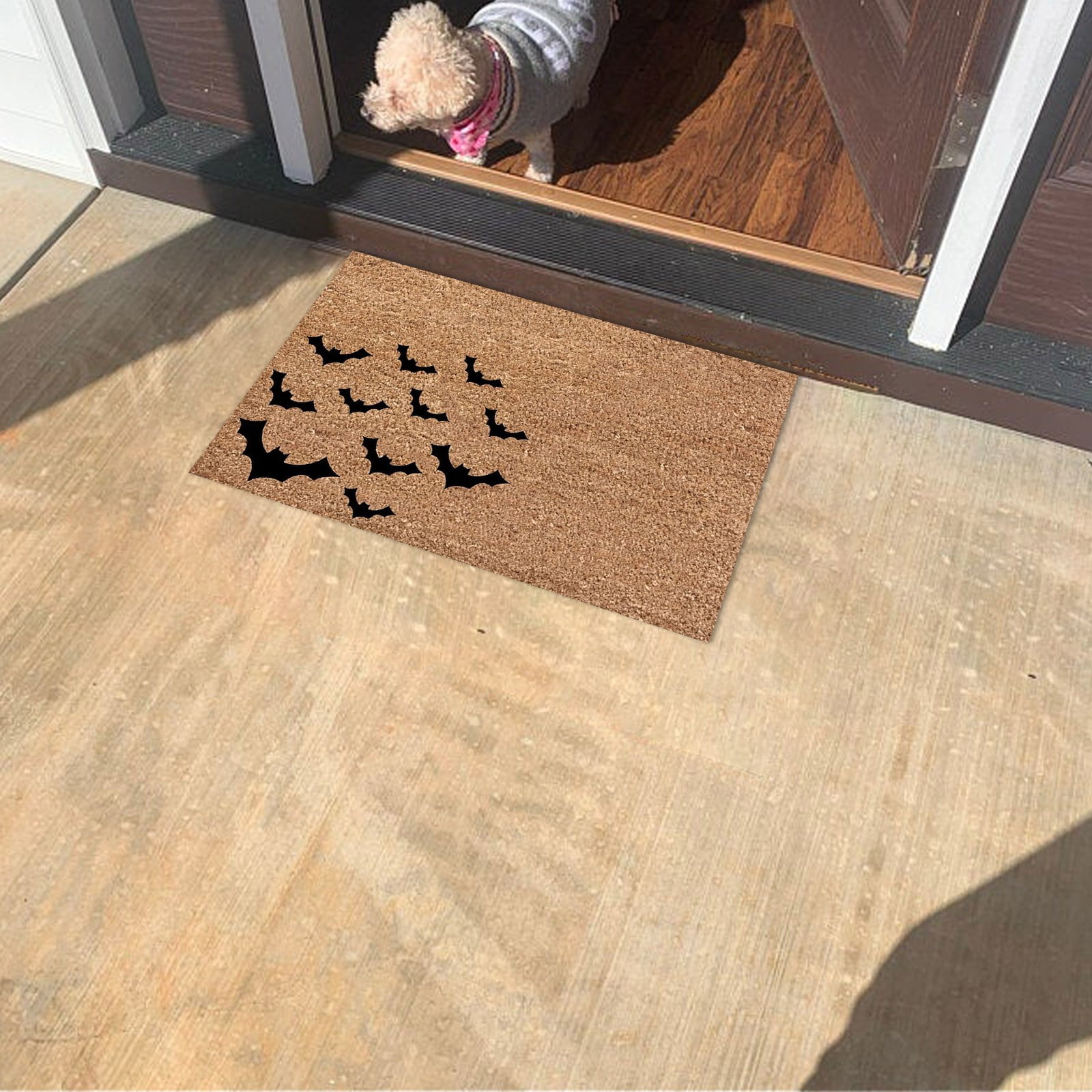 AURIGATE Halloween Ghosts Kitchen Rug NonSlip Washable Black White