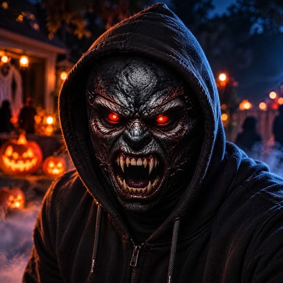 AURIGATE Halloween Horror Demon Face Mask 14.17 X 10.43 Inch Full Head Printed Balaclava for Cosplay Party Scary Costume Decoration