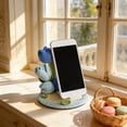 thumbnail image 1 of AURIGATE Handmade Crochet Tulip Flower Phone Stand, 5.12 Inch Cotton Cute Floral Phone Holder for Desk Home Office Decor, 1 of 6