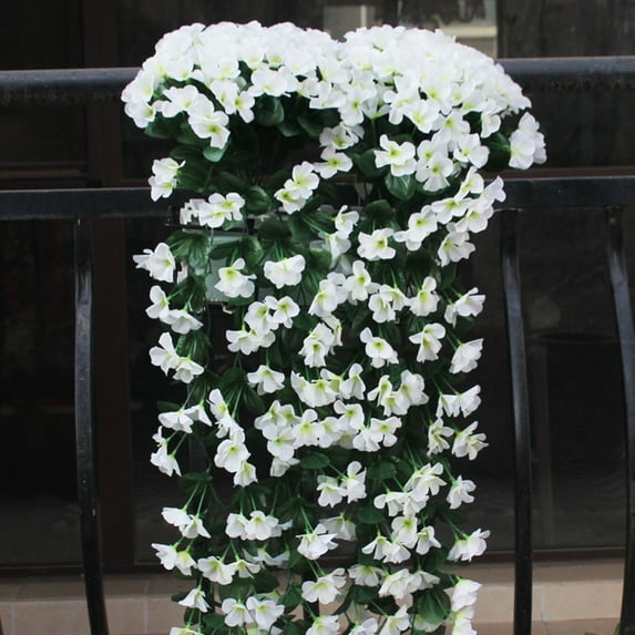 AURIGATE Hanging Artificial Flowers Basket, Hanging , Silk Orchid Flowers, Flower Arrangement for Outdoor Garden Yard Pouch Patio Indoor Home Decoration