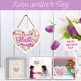 thumbnail image 1 of AURIGATE Happy Mother's Day Heart-Shaped Wooden Hanger Decoration Welcome Sign for Front Door Window Office Flower Wreath Hanging Plaque for Party Years of Celebrations, 1 of 5