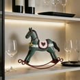 thumbnail image 1 of AURIGATE Home Decor Bookshelf Statue Iron Rocking Horse Figurine Vintage ornaments, Christmas Decoration Home Christmas Rocking Horse Figurine,6.29x4.92x1.37in, 1 of 6