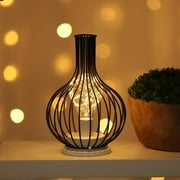 AURIGATE Industrial Table Lamp, Small Touch Control Edison Desk Lamp 3 Way Dimmable Vintage Bedside Lamp Metal Cage Steampunk Nightstand Lamp for Living Room,Bedroom or Den