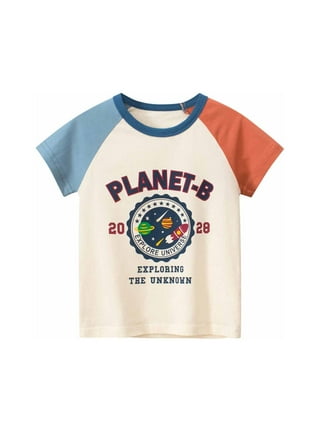 Boys Planet Astronaut And Rocket Cotton T-shirt Tee Top Short Sleeves Crew  Neck Summer Casual Soft Comfortable Kids Clothes - Temu