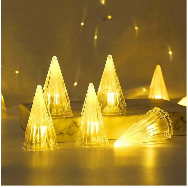 AURIGATE Lighted Christmas Table Decorations with Glitter Battery