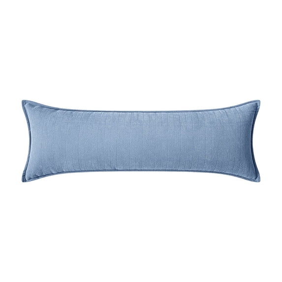 AURIGATE Long Pillow Backrest Cushion, Blue Sofa Throw Pillow for Living Room and Bedroom, Sleeping Pillow with Removable Case and Cotton Core