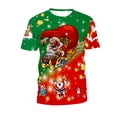 thumbnail image 1 of AURIGATE Men's Fashion Christmas Funny Print Slim Youth Short Sleeve T-shirt Tops, 1 of 3