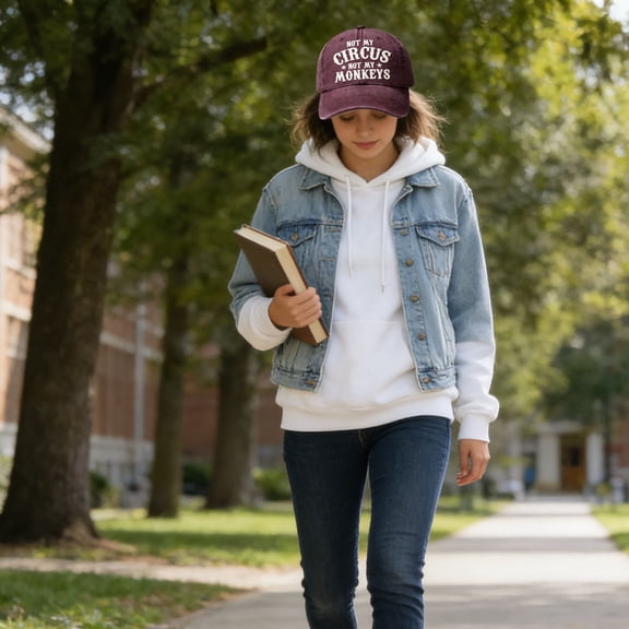 AURIGATE Not My Circus Not My Monkeys Baseball Cap, Cotton Adjustable Washed Dad Hat for Men Women