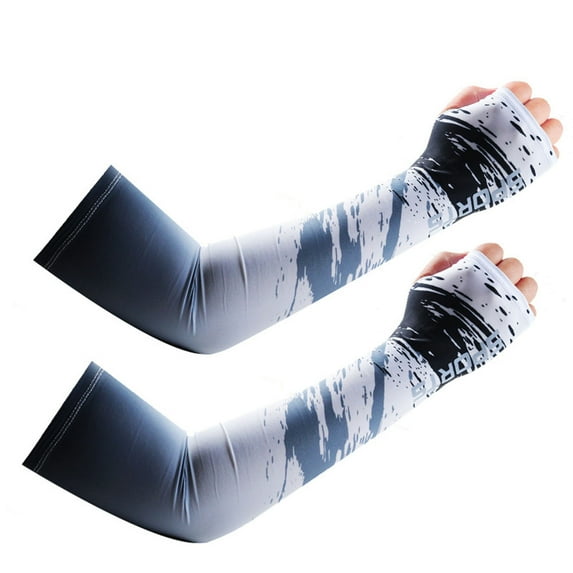 AURIGATE Plus Size Arm Sleeves Athletic Sleeves UV Compression Sleeve Ice Silk Cooling Camo Sleeves Sun Protection Sleeves for Running Baseball for Men Women