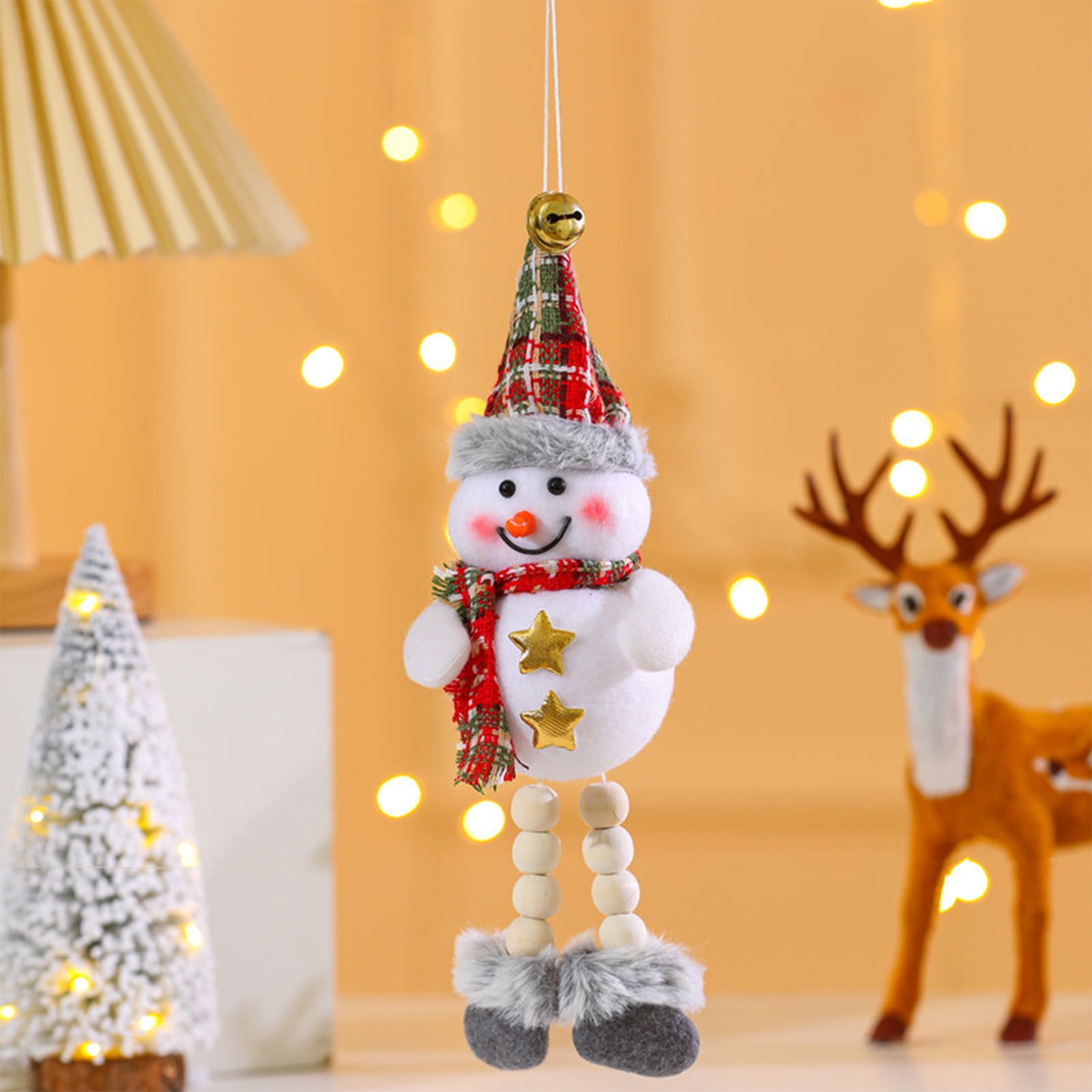 AURIGATE Plush Christmas Ornaments Tiny Christmas Tree Decorations Set