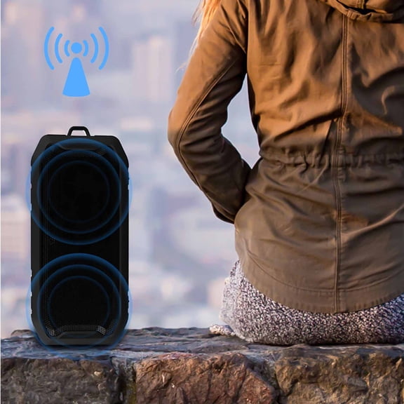 AURIGATE Portable Bluetooth Speaker, Wireless Speaker, Waterproof, TWS, Stereo Sound, Stronger Bass, APP Control, Bluetooth 5.0 for Party Beach Outdoor