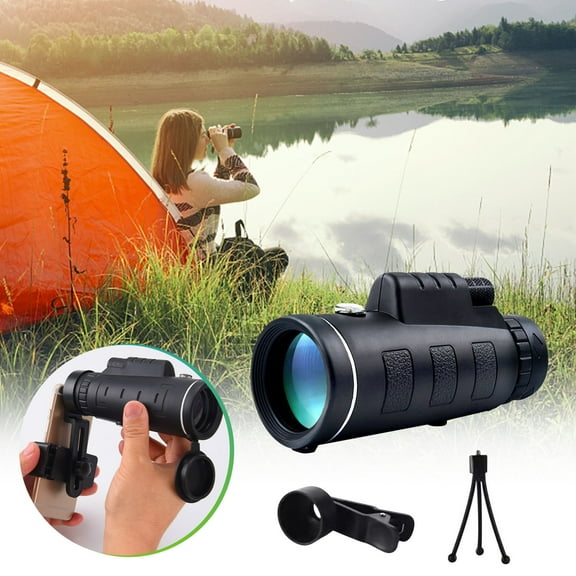 AURIGATE Powerful 40x60 Monocular Telescopes for Adults,HD Waterproof BAK4 Prism FMC Monocular with Universal Smartphone Adapter & Tripod, Portable Monoculars for Bird Watching Hunting Hiking