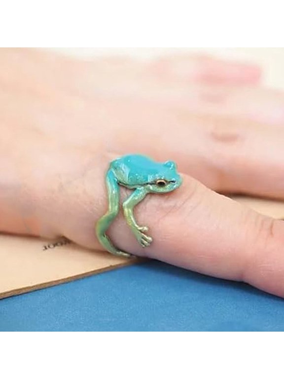 Quirky Ring, Funny Frog Ring Playful Design, Humorous Jewelry Birthday Gift