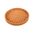 thumbnail image 1 of AURIGATE Round Woven Plastic Serving Basket Tray, 13.78x1.77in Rattan-Style Shallow Storage Basket for Kitchen Dining Home Decor, 1 of 6