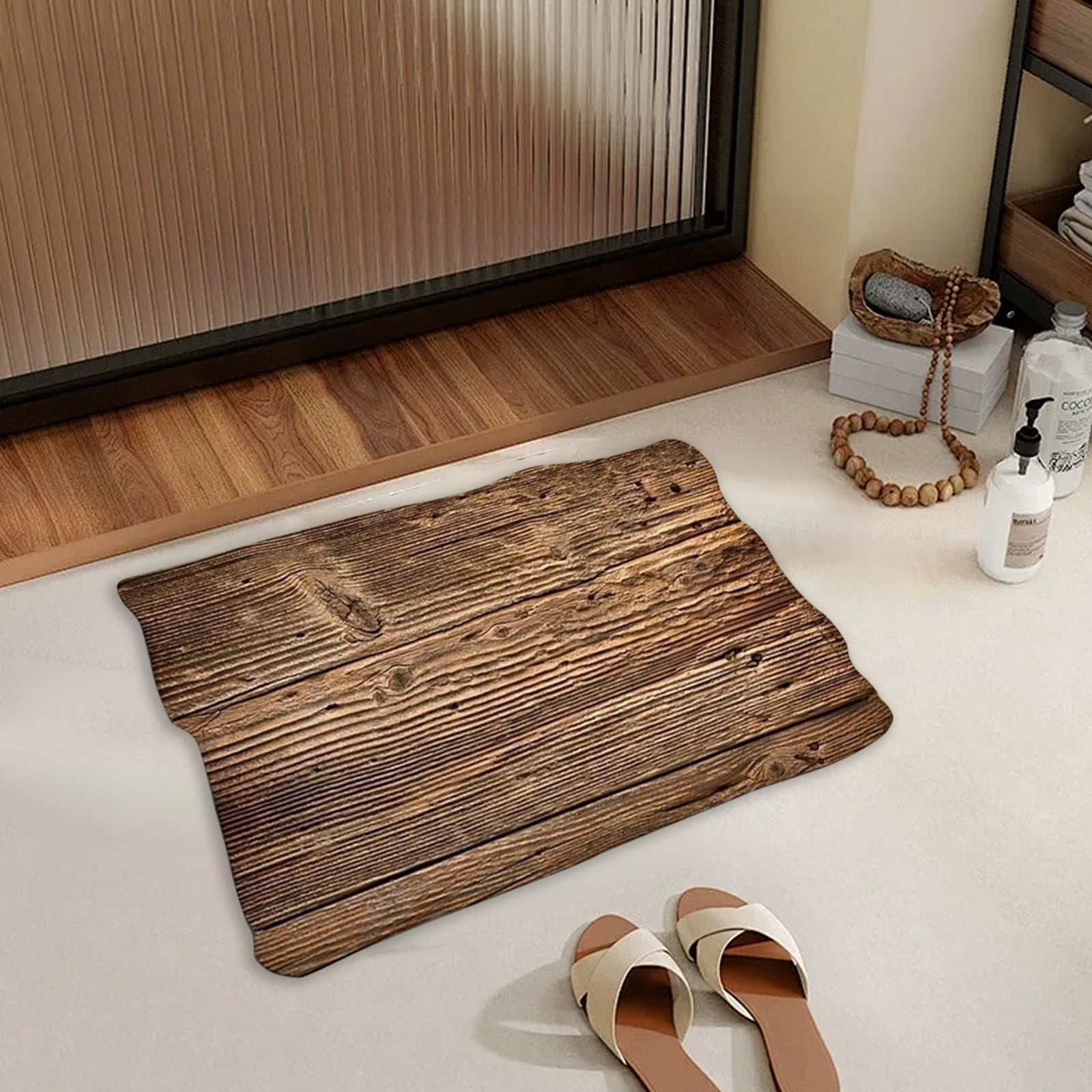AURIGATE Rustic Wood Grain Doormat, 23.62x15.74 Inch Farmhouse Style ...