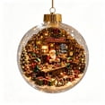 thumbnail image 1 of AURIGATE Santa Workshop Scene Lighted 2D Christmas Ball Ornament Clear acrylic ball with a 2D festive scene inside and warm glow Size 4 by 3.15 inches for, 1 of 5