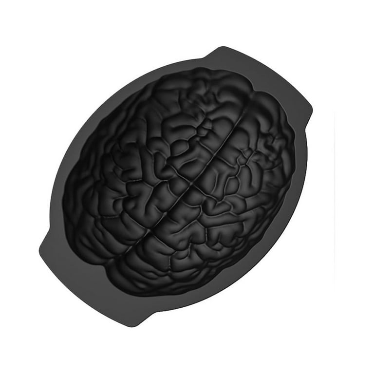 AURIGATE Silicone Brain Shape Mold Halloween Humans Brain Cake Molds Realistic Internal Body Organs Fondant Cakes Mould Baking Candy Chocolate Pudding Dessert Jelly Sugar for Halloween Party Props Wal...