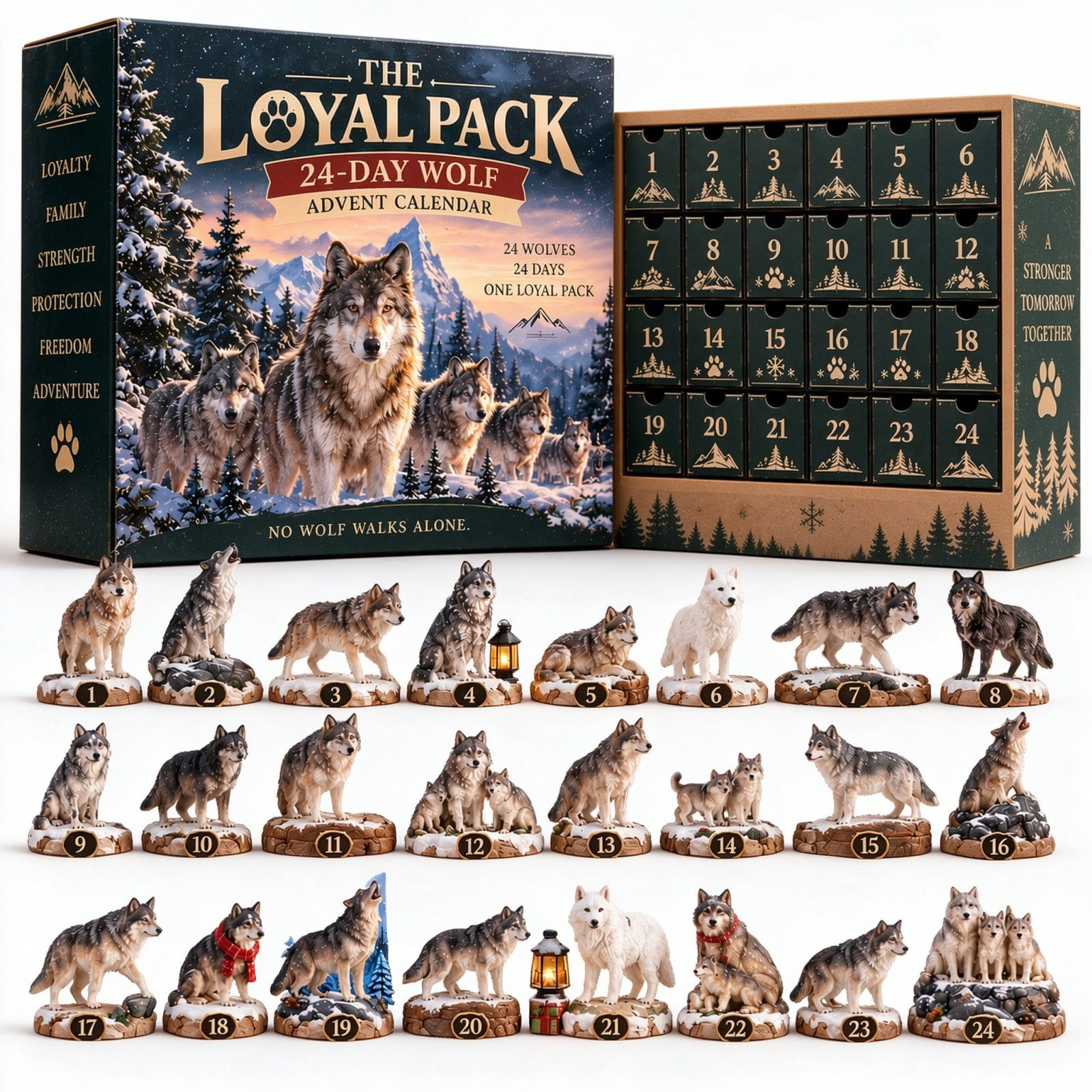 AURIGATE The Loyal Pack 24 Day Wolf Advent Calendar 2026,with 24 ...