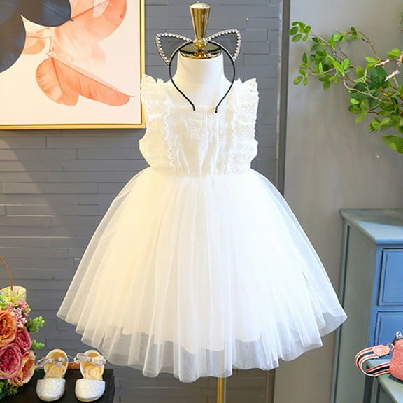 AURIGATE Toddler Baby Girl Dress Toddler Kids Baby Girls Dress Embroidery Tulle Party Pageant Princess Dresses