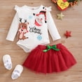 thumbnail image 1 of AURIGATE Toddler Baby Girl Skirt New Baby Christmas Cute Little Elk Santa Claus Printed Romper + Red Mesh Skirt Two-piece Suit, 1 of 5