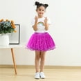 thumbnail image 1 of AURIGATE Toddler Baby Girl Skirt Toddler Girls Cute Party Dance Costume Splice Solid Color Net Yarn Crimping Pearl Sequins Tulle Skirt, 1 of 5