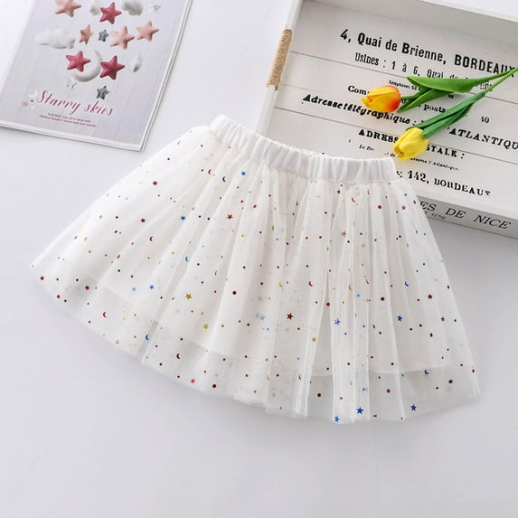 AURIGATE Toddler Baby Girl Skirt Toddler Girls Cute Party Dance Solid Color Embroidery Net Yarn Tulle Princess Dress Skirt