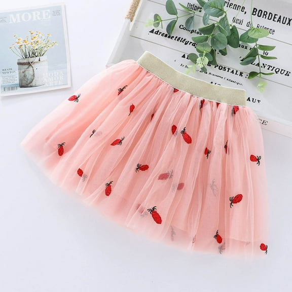 AURIGATE Toddler Baby Girl Skirt Toddler Girls Cute Party Dance Solid Color Embroidery Net Yarn Tulle Princess Dress Skirt