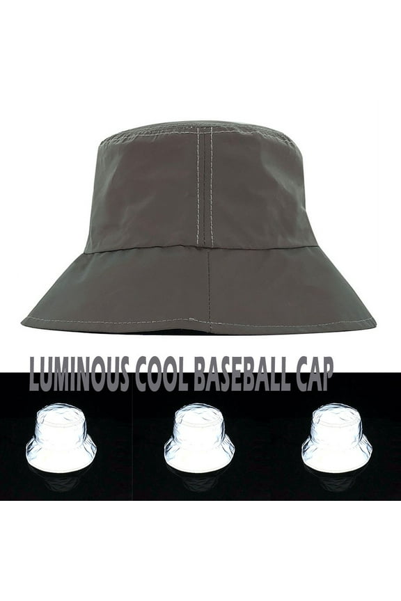 Toddler Kids Sun Hat Kids Night Reflective Hat Runner Cap Visor Bucket Hat Flash Rave Festival Boonie Cap