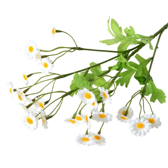 AURIGATE White Artificial Daisy Flowers 20.47in Plastic UV Resistant Fake Chrysanthemum Bouquet for Home Wedding Decor