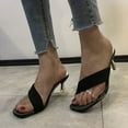 thumbnail image 1 of AURIGATE Womens Clear Heels Sandals Transparent Stiletto Heel Slippers Backless Peep Toe Slip on Heeled Mules, 1 of 3