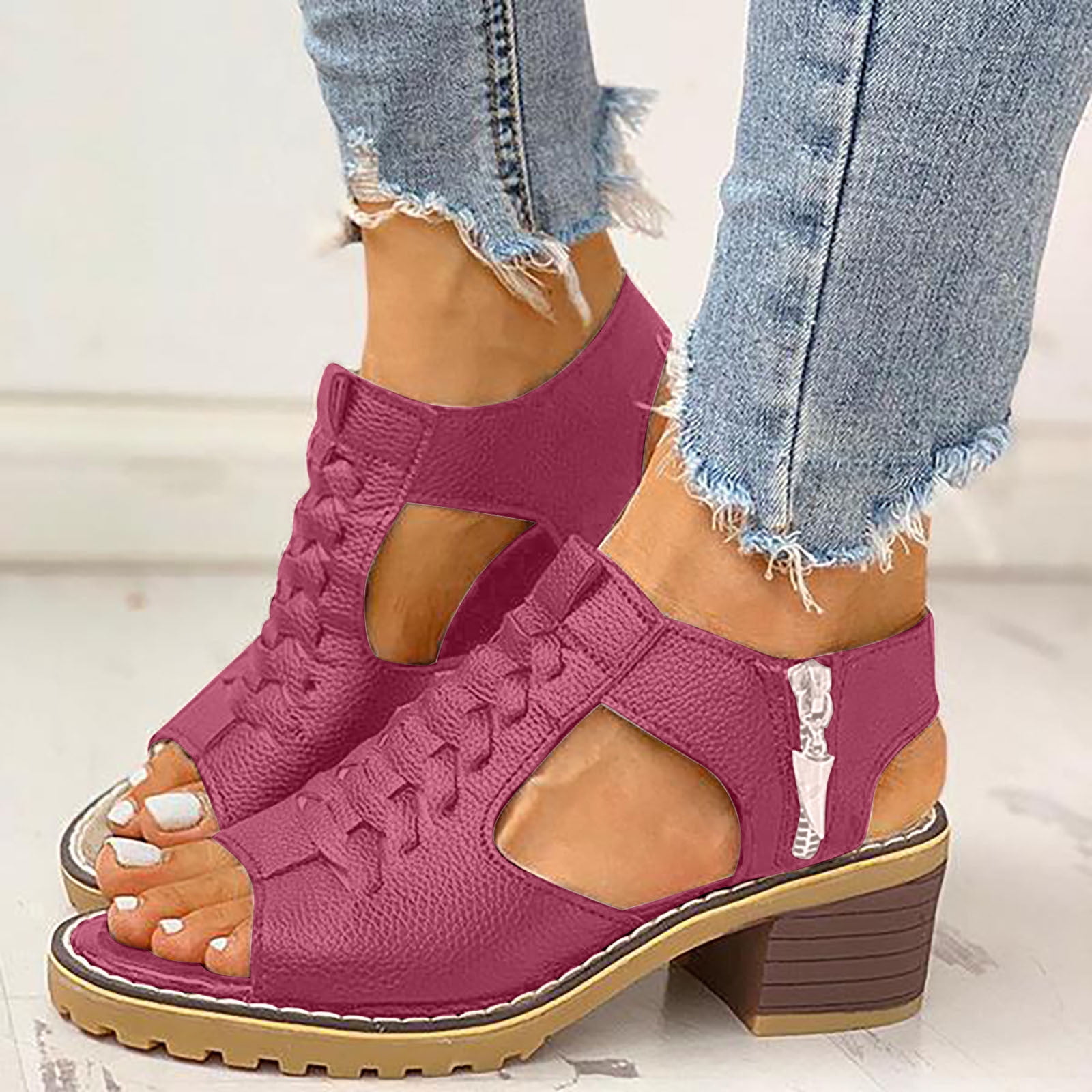 CUTEHEELS Elegante damesschoenen, slingback-sandalen met comfortabele kittenhak en gesloten neus, wit, 46 EU