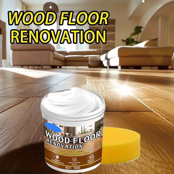 AURIGATE Wood Floor Renovation Care Cream 5.29oz, Wood Furniture Polishing Paste & Protective Conditioner, Hardwood Floor Scratch Repair Wax for Home Wood Floor Maintenance Furniture Restoration