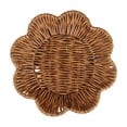 thumbnail image 1 of AURIGATE Woven Plastic Flower Shape Basket Tray, 9.06in Rattan-Style Storage Basket Heat Insulation Placemat for Dining Table Kitchen Home Decor, 1 of 7