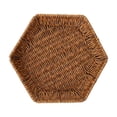 thumbnail image 1 of AURIGATE Woven Plastic Serving Basket, 10.63in Rattan-Style Shallow Storage Basket Tray for Kitchen Dining Home Decor, 1 of 6