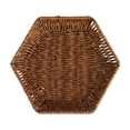 thumbnail image 1 of AURIGATE Woven Plastic Serving Basket, 9.45in Rattan-Style Shallow Storage Basket Tray for Kitchen Dining Home Decor, 1 of 6